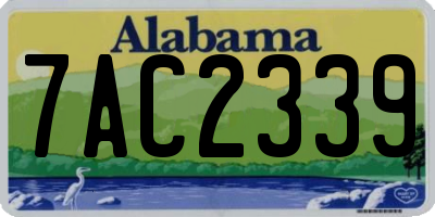 AL license plate 7AC2339