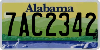 AL license plate 7AC2342