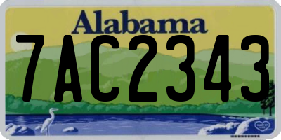 AL license plate 7AC2343