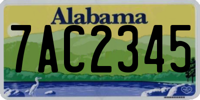 AL license plate 7AC2345