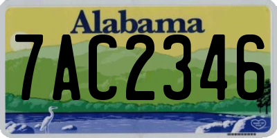 AL license plate 7AC2346