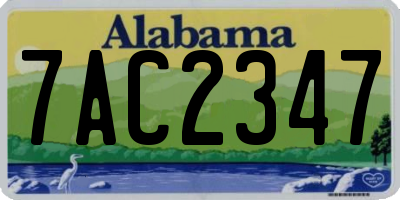 AL license plate 7AC2347