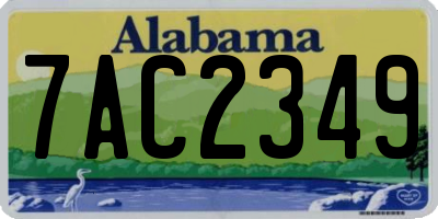 AL license plate 7AC2349