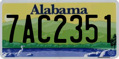 AL license plate 7AC2351