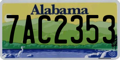 AL license plate 7AC2353