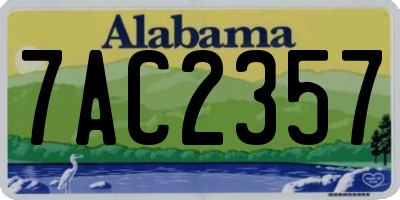 AL license plate 7AC2357