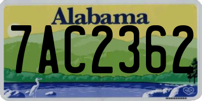 AL license plate 7AC2362