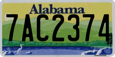 AL license plate 7AC2374