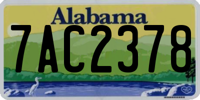 AL license plate 7AC2378