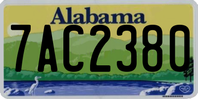 AL license plate 7AC2380