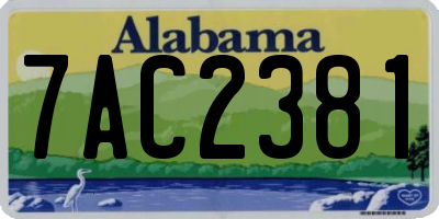 AL license plate 7AC2381