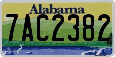 AL license plate 7AC2382