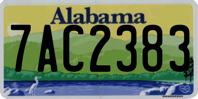 AL license plate 7AC2383