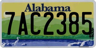 AL license plate 7AC2385