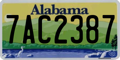 AL license plate 7AC2387