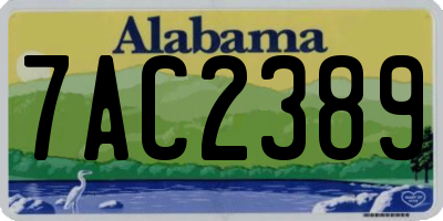 AL license plate 7AC2389