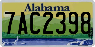 AL license plate 7AC2398