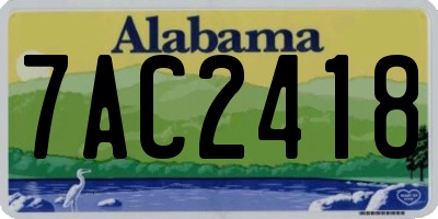 AL license plate 7AC2418