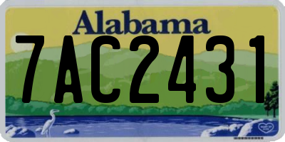 AL license plate 7AC2431