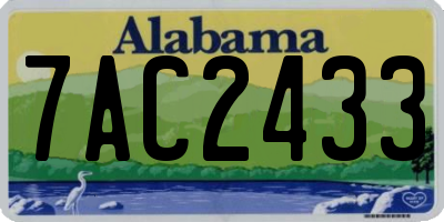 AL license plate 7AC2433