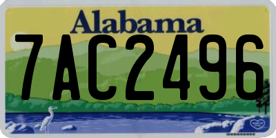 AL license plate 7AC2496