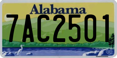 AL license plate 7AC2501
