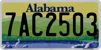 AL license plate 7AC2503
