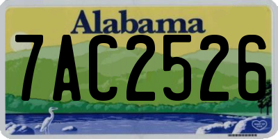 AL license plate 7AC2526