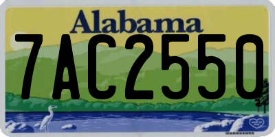 AL license plate 7AC2550