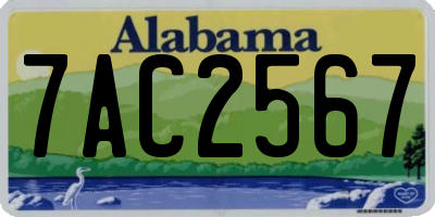 AL license plate 7AC2567