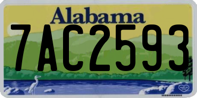 AL license plate 7AC2593