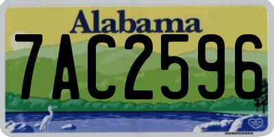 AL license plate 7AC2596