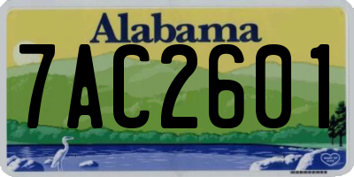 AL license plate 7AC2601