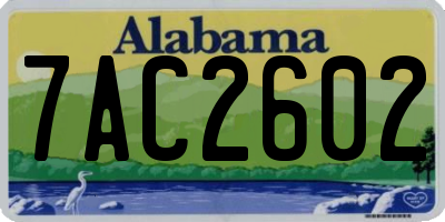 AL license plate 7AC2602