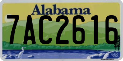 AL license plate 7AC2616