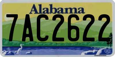 AL license plate 7AC2622