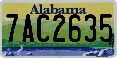 AL license plate 7AC2635