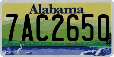 AL license plate 7AC2650