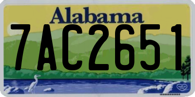 AL license plate 7AC2651