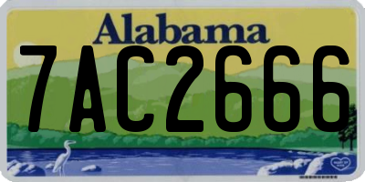 AL license plate 7AC2666