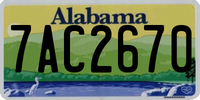 AL license plate 7AC2670