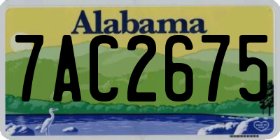 AL license plate 7AC2675