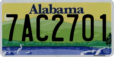 AL license plate 7AC2701