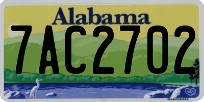 AL license plate 7AC2702