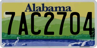 AL license plate 7AC2704