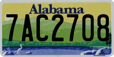 AL license plate 7AC2708