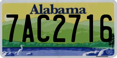 AL license plate 7AC2716