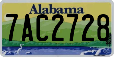 AL license plate 7AC2728
