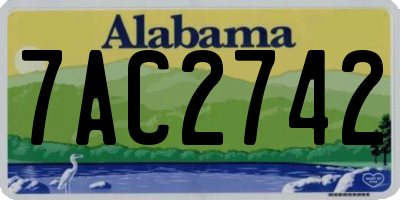 AL license plate 7AC2742