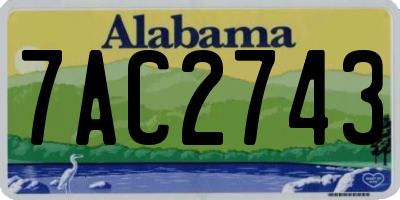AL license plate 7AC2743